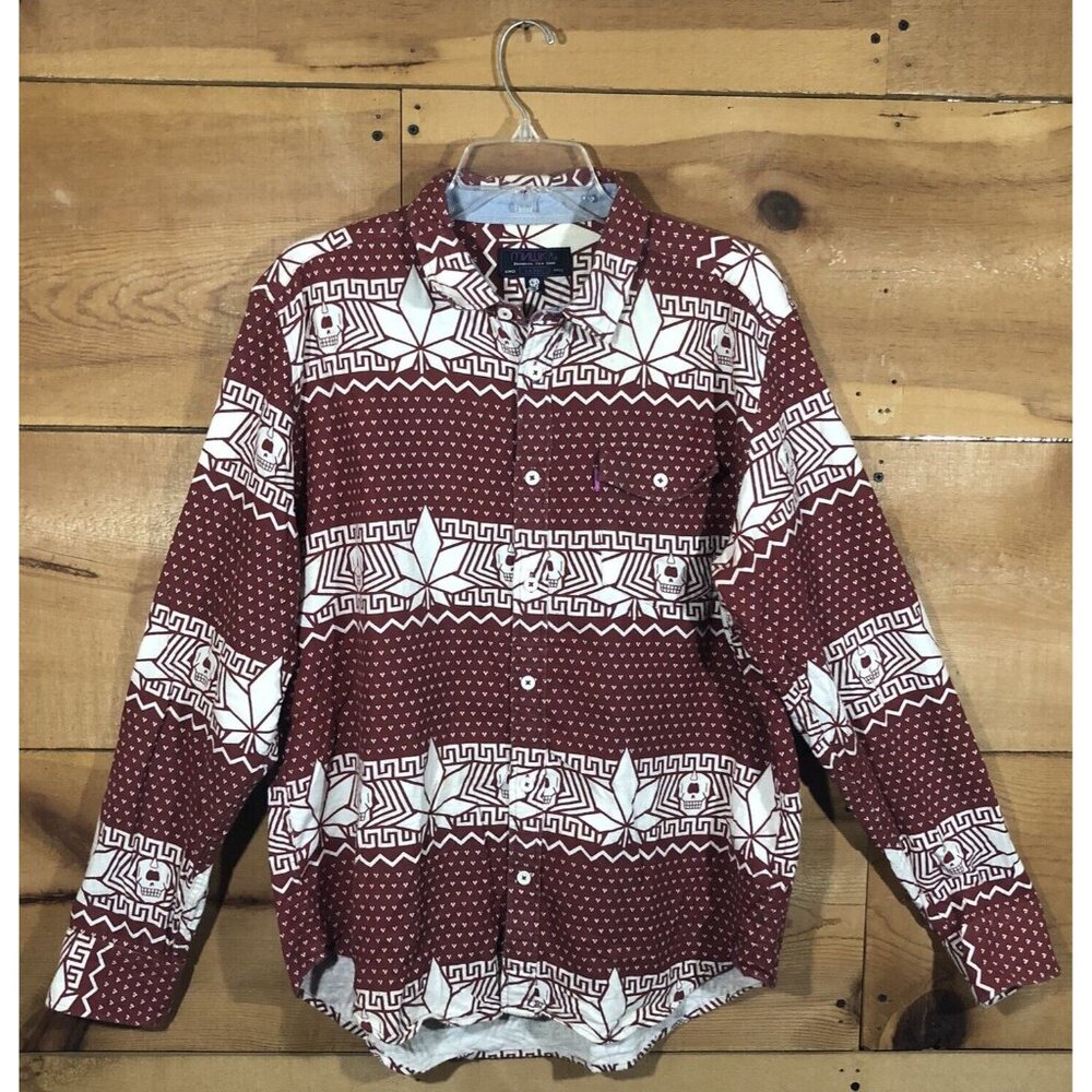 MNWKA Mishka NYC Cyclops Button Up Shirt Mens Size Medium Long Sleeve Casual